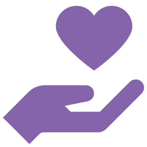Hand and heart icon