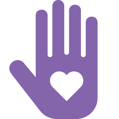 Hand and heart icon